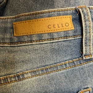 Cello flared high rise jeans very long with light bottom cuts